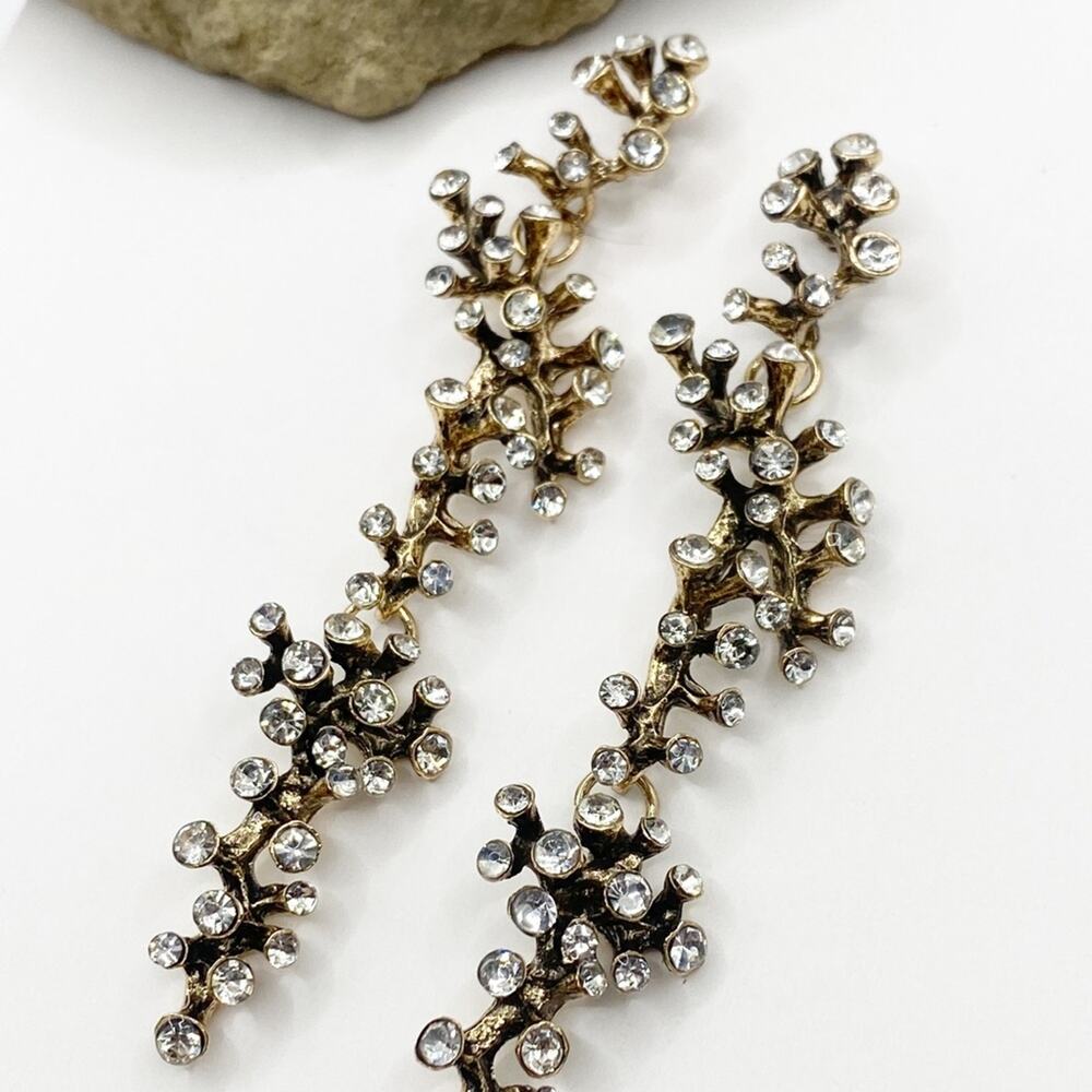 NEW Antique Gold and Silver Branch Earrings